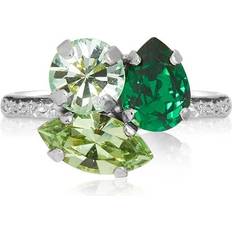Caroline Svedbom Ringar Caroline Svedbom Ana Ring Rhodium Majestic Green Combo