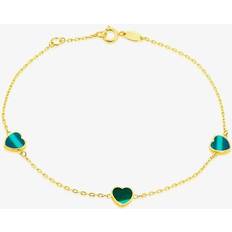 T.H.Baker Heart Bracelet - Gold/Malachite