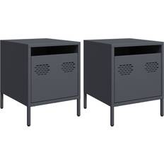 vidaXL 851249 Anthracite Grey Sängbord 39x35cm 2st