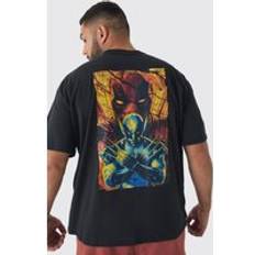 Clothing boohooMAN Plus Oversized Deadpool Wolverine License T-Shirt - Black