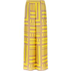 Seda Pantalones Fendi Labyrinth Hosen - Yellow - Female