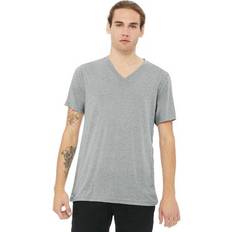 Rayon - Unisex Tops Triblend Short-Sleeve V-Neck Tee - Athletic Grey