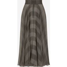 Dolce & Gabbana Gray Skirts Dolce & Gabbana Silk Chiffon Calf-length Circle Skirt Multicolor