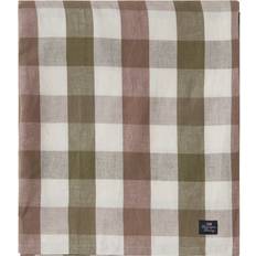 Lexington Checked Linen/Cotton Tablecloth Brown, Green (250x150cm)