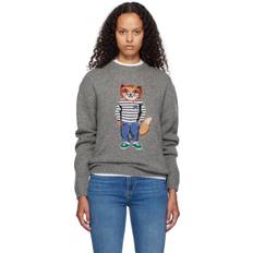 Maison Kitsuné Herre Sweatere Maison Kitsuné Dressed Fox Intarsia Sweater - Gray