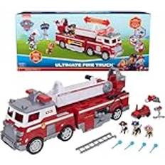 Paw Patrol Utryckningsfordon Paw Patrol Marshall brandbil med 61 cm utdragbar stege ljus och ljud, minifordon, Chase-karaktärer, Marshall och Skye ingår, leksaker för pojkar och flickor, 3 år