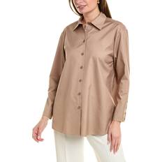 Beige - Chemise en lin Chemises Lafayette 148 New York Oversized Button Down Linen Shirt