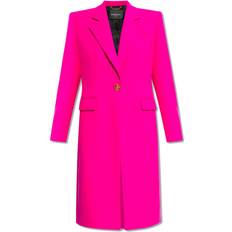 Versace Coats Versace Fuchsia Wool Long Coat - Pink