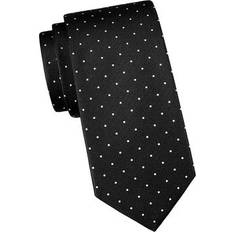 Herr - Svarta Slipsar Eton Polka Dot Silk Tie - Black