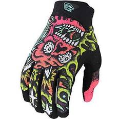 Troy Lee Designs Motocross Motorcycle Dirt Bike Racing Mountain Bicycle Riding Gloves, Youth Girls & Boys Air Gloves, Skull Demon (Orange/Green, Medium)