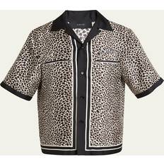 Amiri Tops Amiri Leopard Bowling Shirt - Black Birch