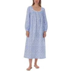 Flannel Underwear Eileen West Women's Long Sleeve Flannel Ballet Nightgown - Blue Floral