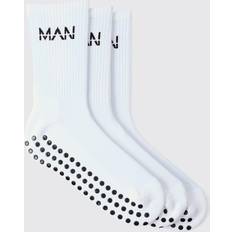 Clothing boohooMAN Active Cushioned Grip 3 Pack Sock - White