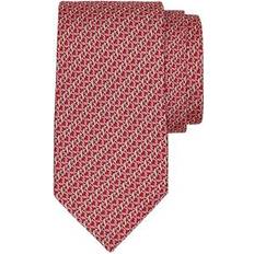 Ferragamo Corbatas Ferragamo Interlocking Gancini Silk Tie - Red