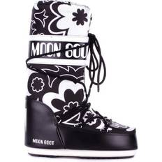 PVC Støvler & Boots Moon Boot Icon Flower-Print Boots - Black/White