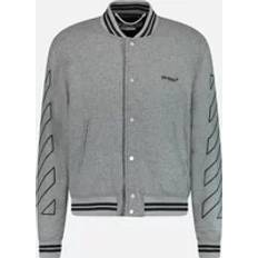 Off-White Outerwear Off-White Diagonal Outline Varsity Jacket - Grey