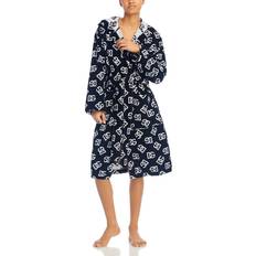 Multicoloured Robes Dolce & Gabbana All-Over Dg Logo Hooded Bathrobe - Black