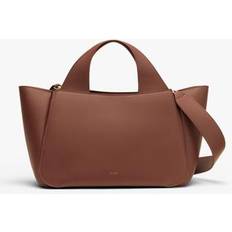 Cuyana Women's Mila Satchel Bag in Dark Chestnut Pebbled Leather by Cuyana