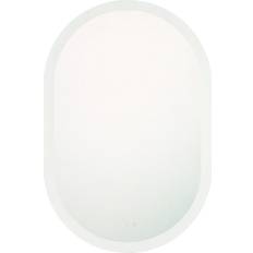 Glass Bathroom Mirrors Eslo Modern Oval Aluminum Wall Mirror 24 x 36 in