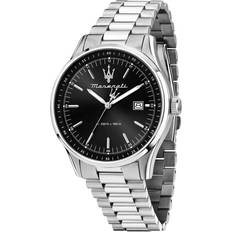 Maserati Men's Sorpasso 42mm Black Dial Stainless Steel Watch