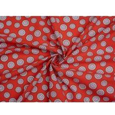 Red Fabrics Minerva Printed Polycotton Fabric Fabrics Red