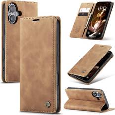 CaseMe Plånboksfodral iPhone 16 Brun