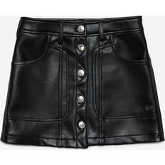 Solid Colours Skirts Diesel Girls Faux Leather Skirt - Black