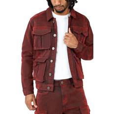 Smoke Rise Flocked Cargo Jacket - Red Merino