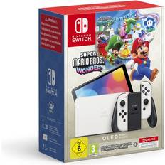 Nintendo game and Nintendo Switch OLED + Super Mario Bros. Wonder Bundle - Hvid