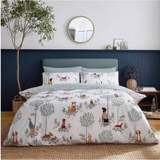 Sara Miller Dapper Dogs Set Duvet Cover White, Multicolour