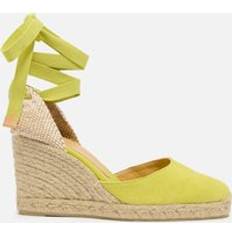 Gul Espadrillos Castañer Jute Lærredssandaler Med Flettet Rem - Gul