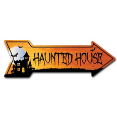 SignMission Haunted House Arrow Decal 6.0 H x 18.0 W x 1.0 D Wall Decor