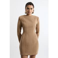 Karen Millen Dresses Karen Millen Brushed Tailored Jersey Mini Scuba Dress - Camel