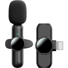 Vindhætte lavalier Evermart Trådløs Lavalier Clip-on Mikrofon med Vindhætte til iPhone, Lightning Stik