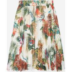 Silk Skirts Children's Clothing Roberto Cavalli Midi Skirt Jungle Print - Green