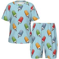 Pajamases ZHBwal Toddler Boys Girls Pajamas Set - Modern Ice Cream