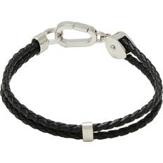 Montblanc Man Bracelet Black Leather, Metal