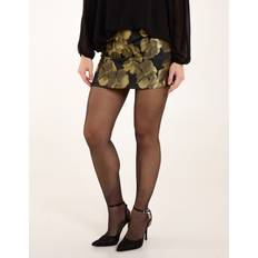Gold Skirts Blue Vanilla Gold Floral Jaquard Mini Skirt - Black