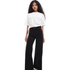 Stradivarius Petite Wide Leg Jeans - Black