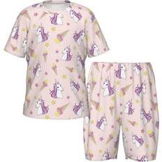 Pajamases ZHBwal Toddler Boys Girls Pajamas Set - Ice Cream Print