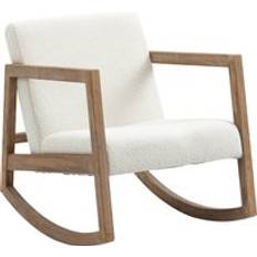 Homcom White Armchairs Homcom Rocking Chair Cream White Armchair