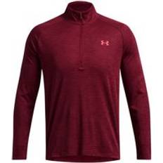 Golf Sweatere Under Armour Tech Textured 1/2 Zip Long Sleeve - Wine Red