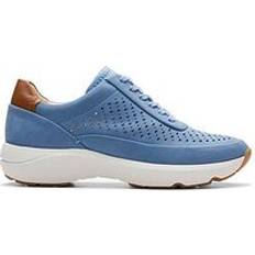 Clarks Trainers Clarks Tivoli Grade Nubuck Lace Up Trainers - Blue