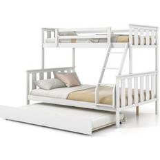 Costway 3-in-1 Twin Over Full with Trundle and Ladder Bunk Bed