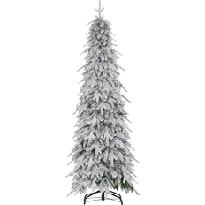 Plastic Interior Details Homcom Flocked Pencil Green Christmas Tree 180cm