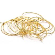 Jewelry Menkey Youmi, 50pcs/lot mm Gold Hoops Earrings Metal Big Circle Ear Wire Hoops Earrings Wires for DIY Jewelry Making Supplies (Gold 40mm(1.57inch)