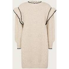 Viscose Dresses Children's Clothing Monsoon Cable Knit Dress - Oatmeal/Beige