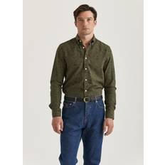 Morris Skjortor Morris Morris Stockholm Flannel Printed Shirt - Olive