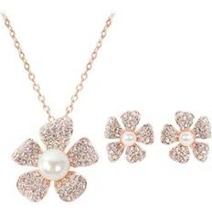 Jewelry Sets Wqqzjj Kizly, Jewelry For Women New Design Flower Pearl Diamond Rose Gold Flower Ladies Jewelry Set Jewelry Clearance on Deals