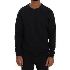 Daniele Alessandrini Stunning Dark Crewneck Cotton Sweater - Blue